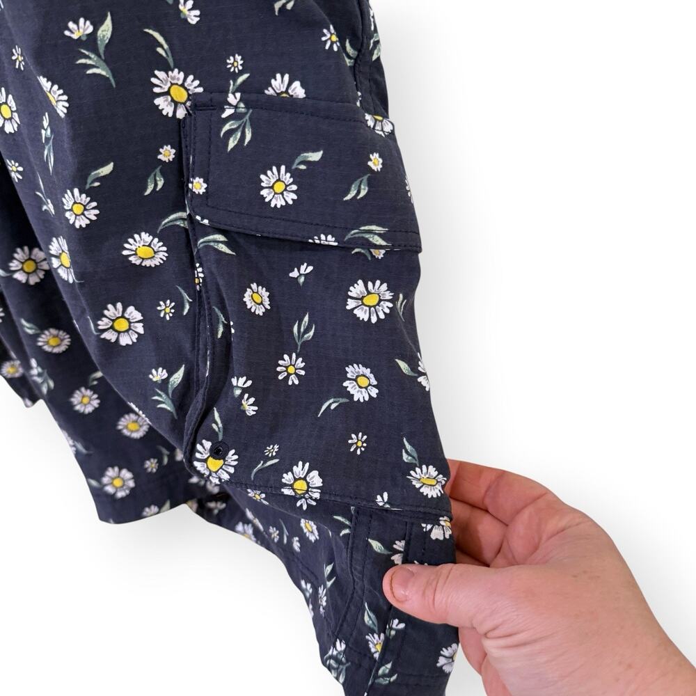 Duluth Trading Overalls Womens XXL Blue Daisy Heirloom Garden Floral Shortalls - Picture 7 of 12